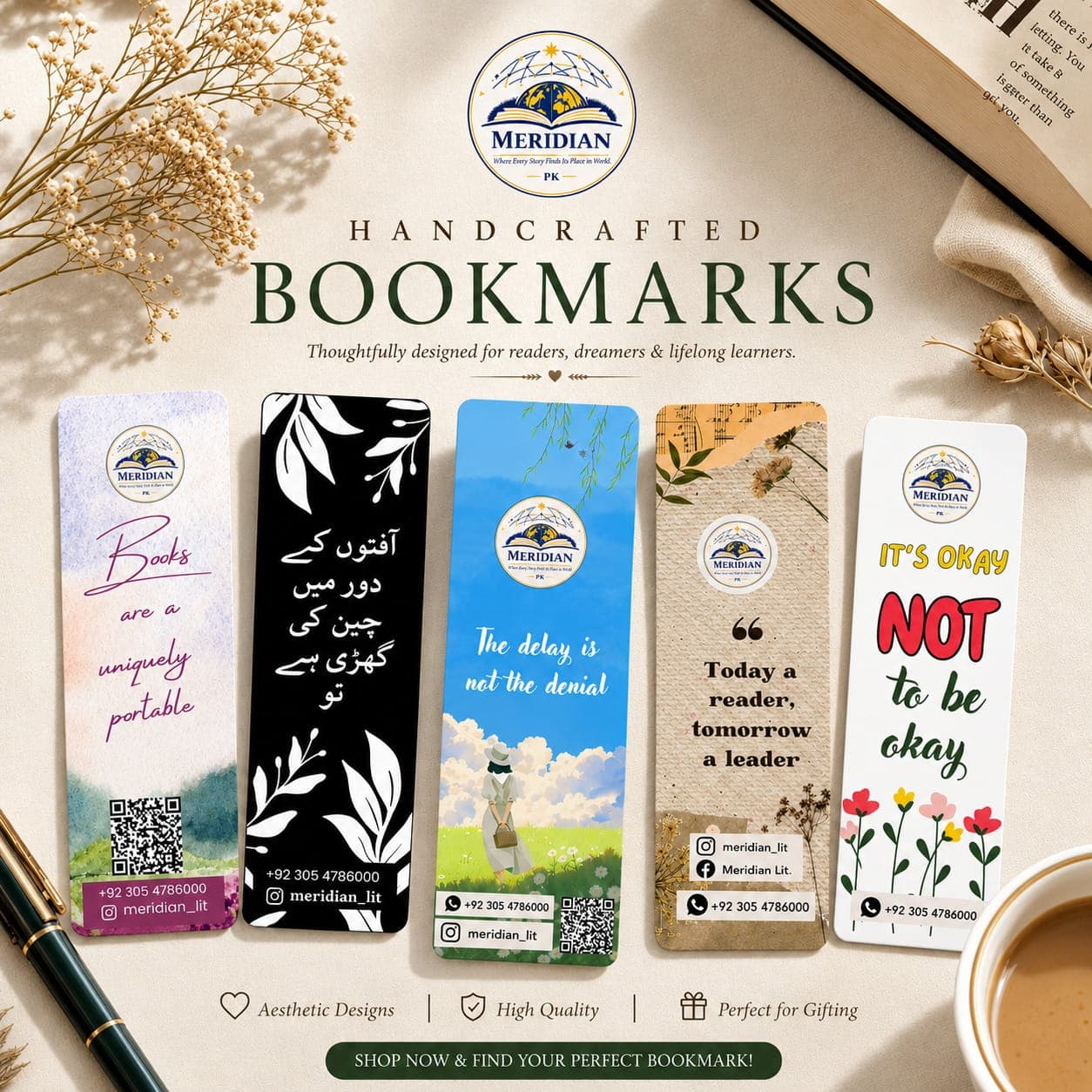 Premium Bookmarks (Custom & Pre-Printed)
