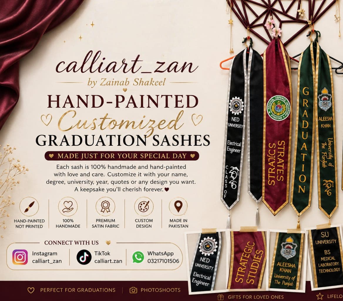 Hand-Painted Customized Graduation Sash (with logo)